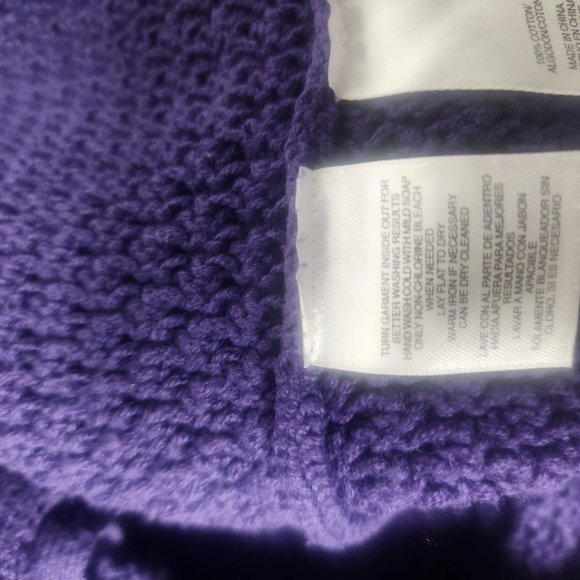 Jones New York Signature Woman purple textured button up sweater 1X NWOT - Picture 7 of 7